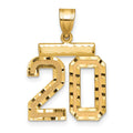 14k Medium Diamond-cut Number 20 Charm