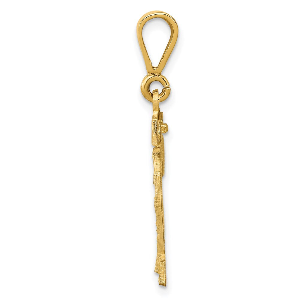 14k Medium Diamond-cut Number 22 Charm