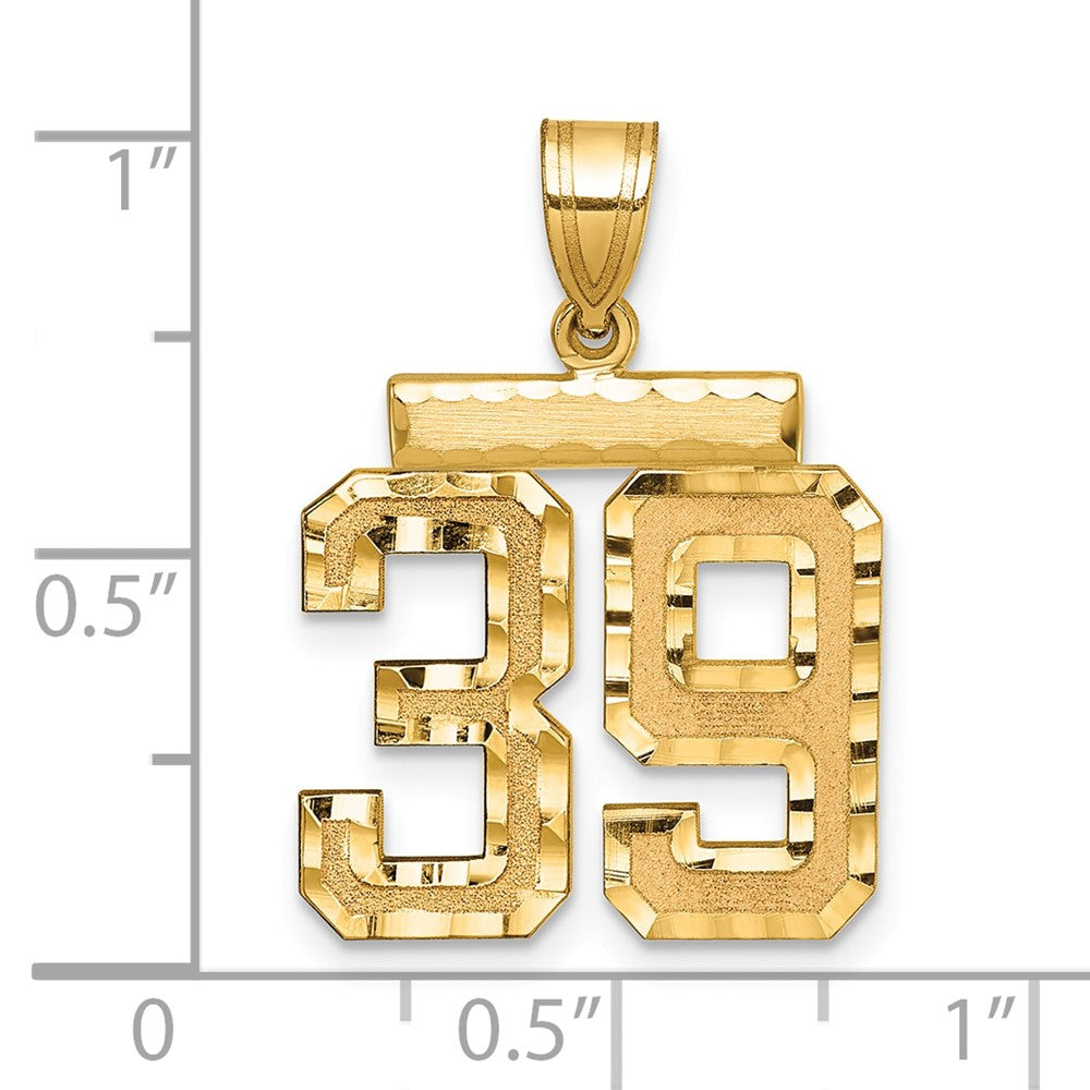14k Medium Diamond-cut Number 39 Charm