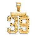 14k Medium Diamond-cut Number 39 Charm