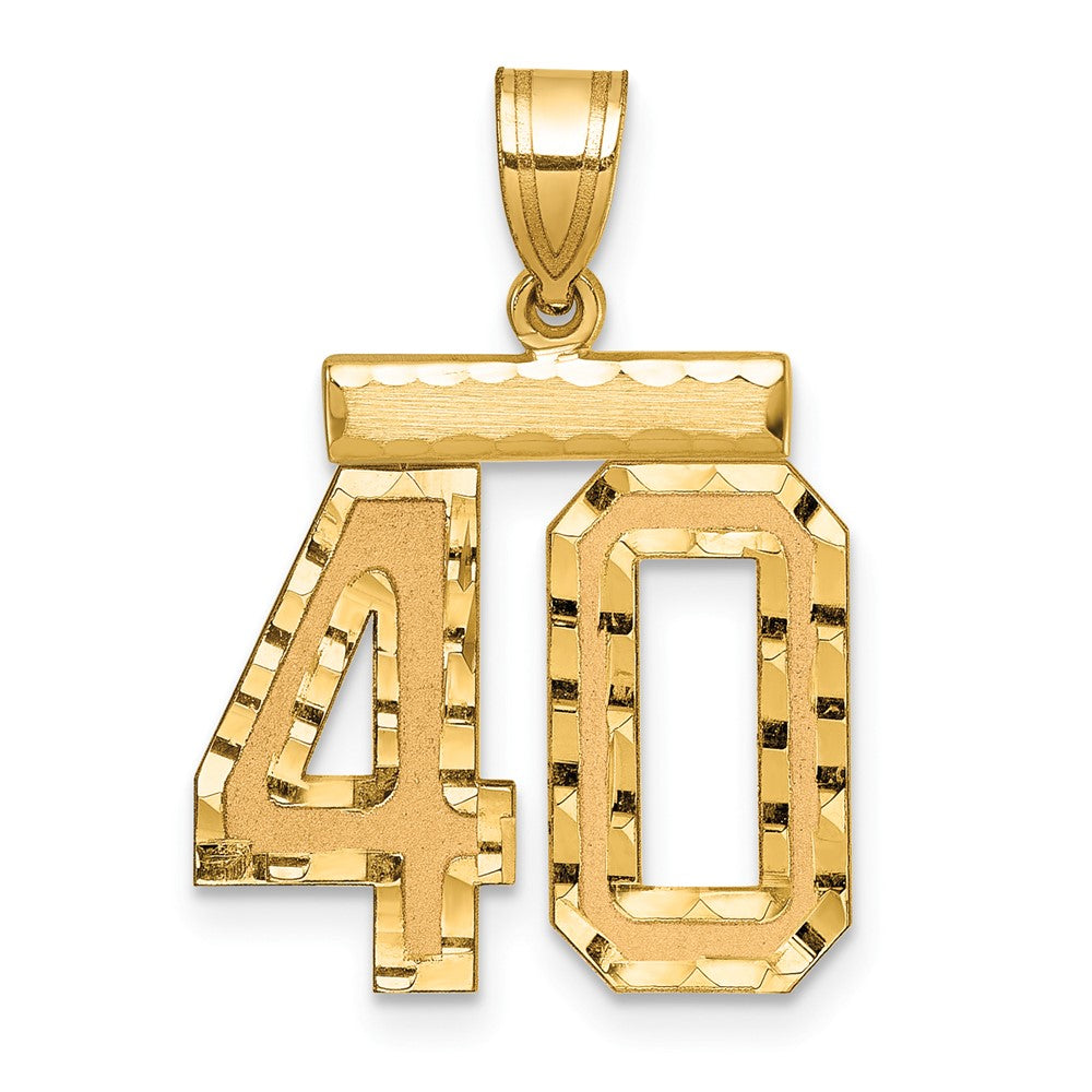 10k Medium Diamond-cut Number 40 Charm