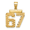 14k Medium Diamond-cut Number 67 Charm