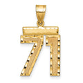 14k Medium Diamond-cut Number 71 Charm