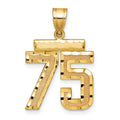 14k Medium Diamond-cut Number 75 Charm