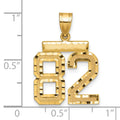 14k Medium Diamond-cut Number 82 Charm