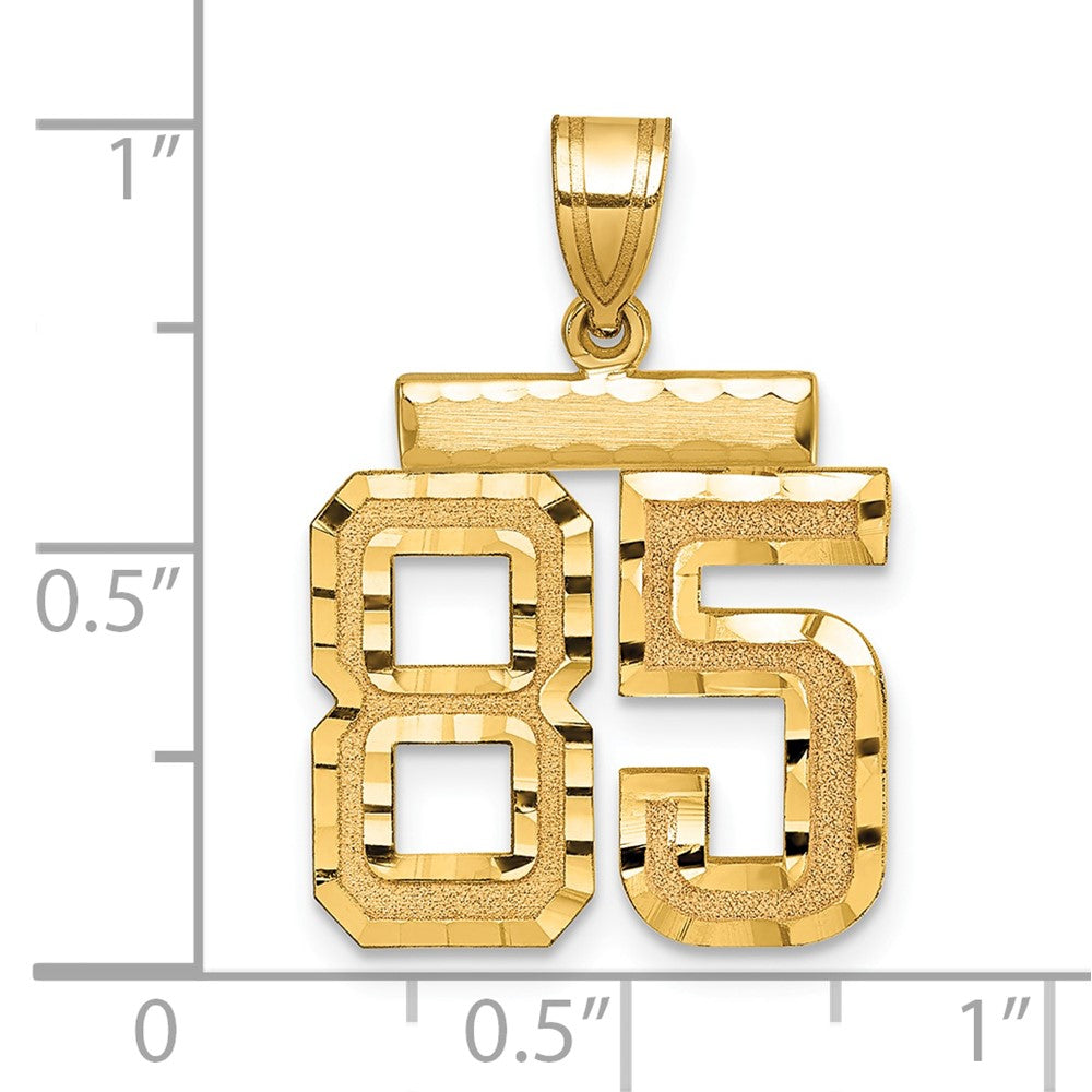 14k Medium Diamond-cut Number 85 Charm