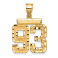 14k Medium Diamond-cut Number 93 Charm