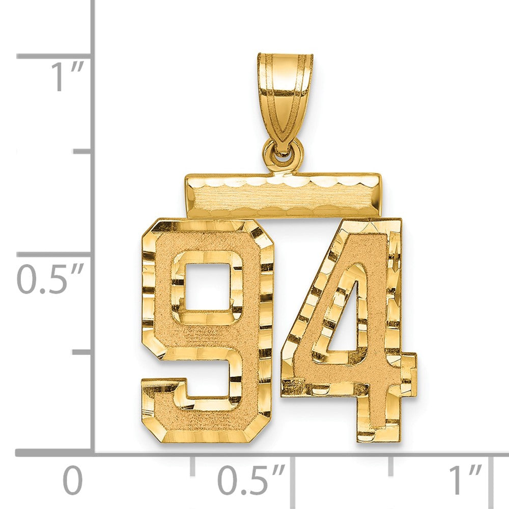 14k Medium Diamond-cut Number 94 Charm