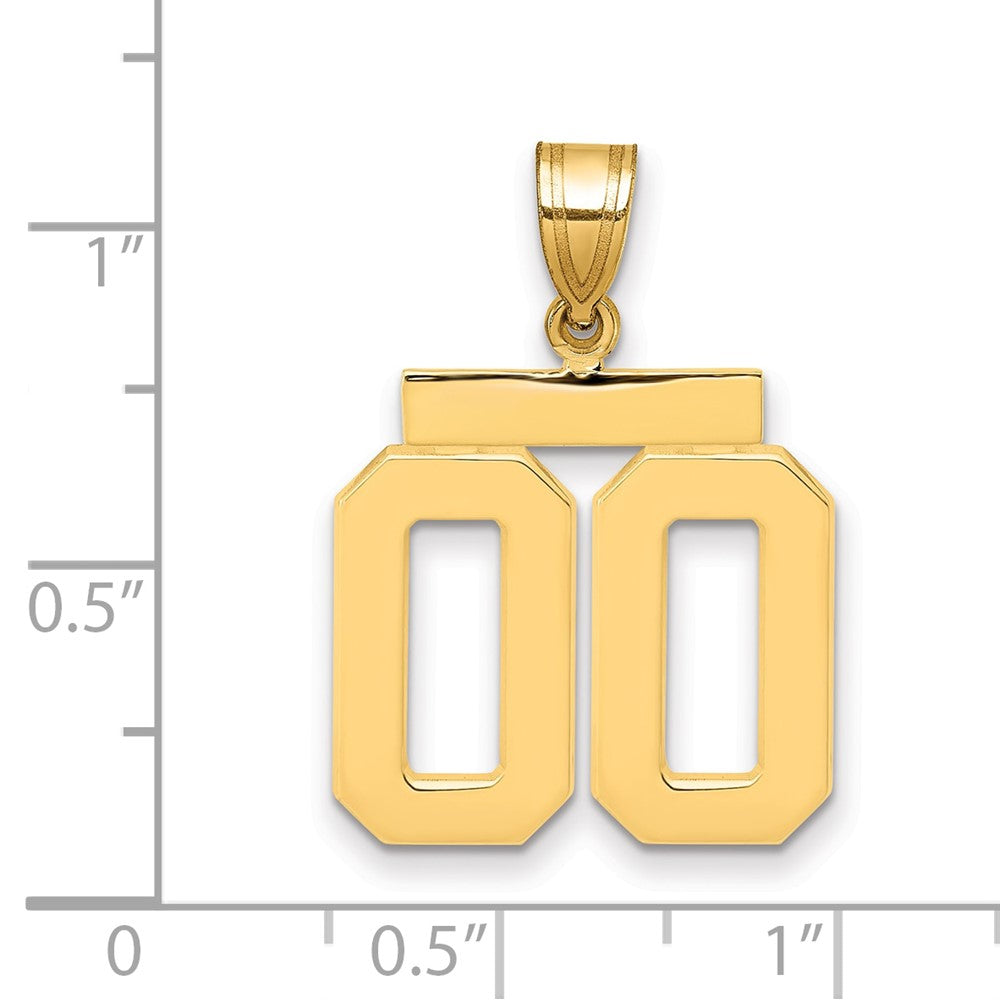 10k Medium Polished Number 00 Charm