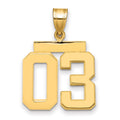 10k Medium Polished Number 03 Charm