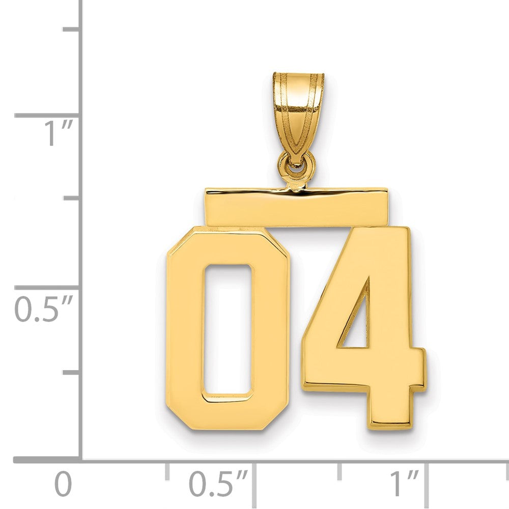 10k Medium Polished Number 04 Charm