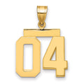 10k Medium Polished Number 04 Charm
