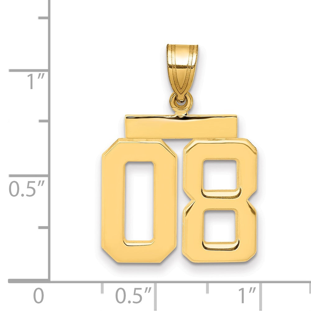 10k Medium Polished Number 08 Charm
