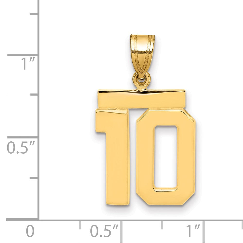 10k Medium Polished Number 10 Charm