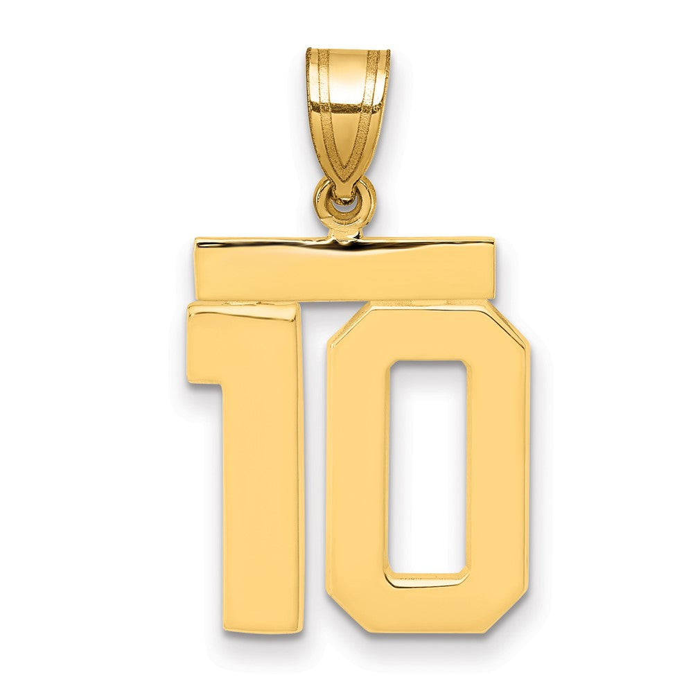 10k Medium Polished Number 10 Charm