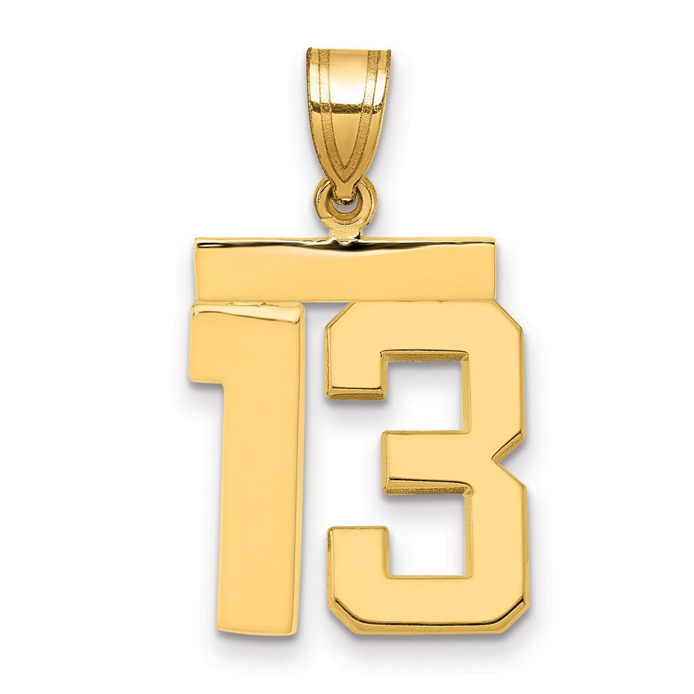 10k Medium Polished Number 13 Charm