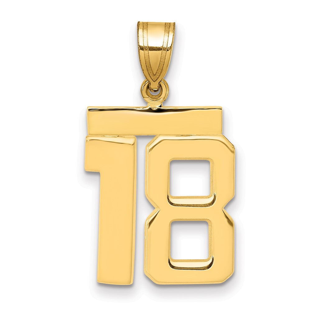 10k Medium Polished Number 18 Charm