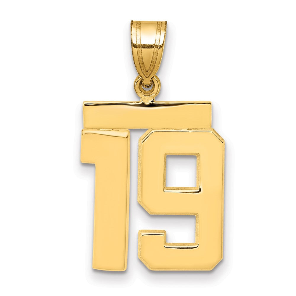 10k Medium Polished Number 19 Charm
