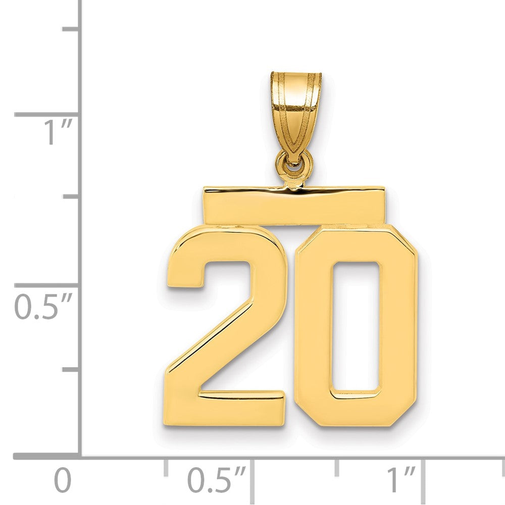 10k Medium Polished Number 20 Charm