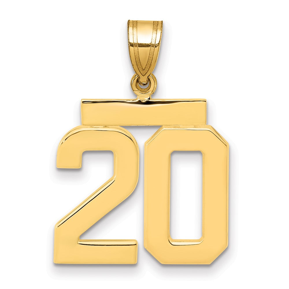 10k Medium Polished Number 20 Charm