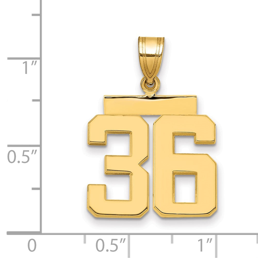 14k Medium Polished Number 36 Charm