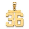 10k Medium Polished Number 36 Charm