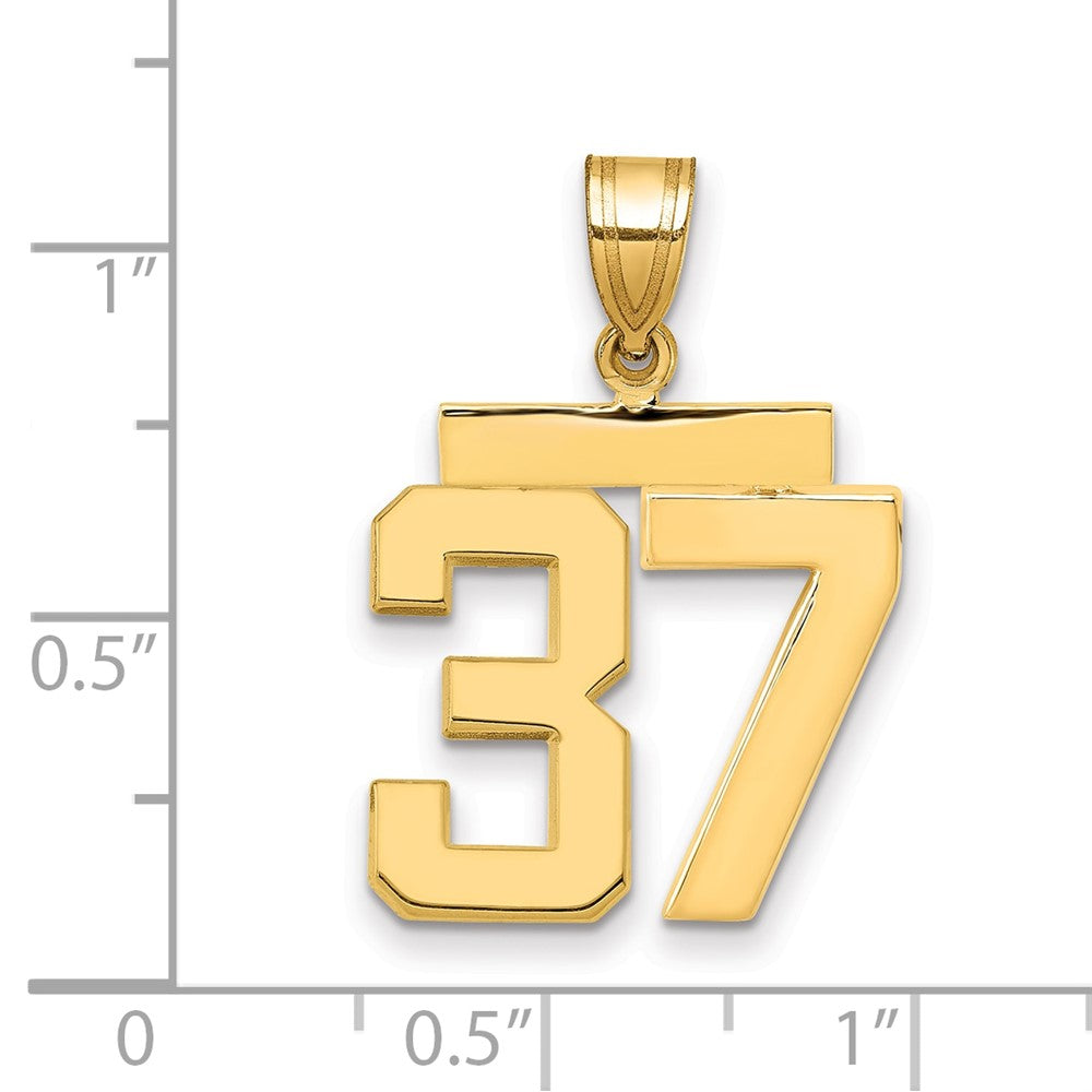 10k Medium Polished Number 37 Charm