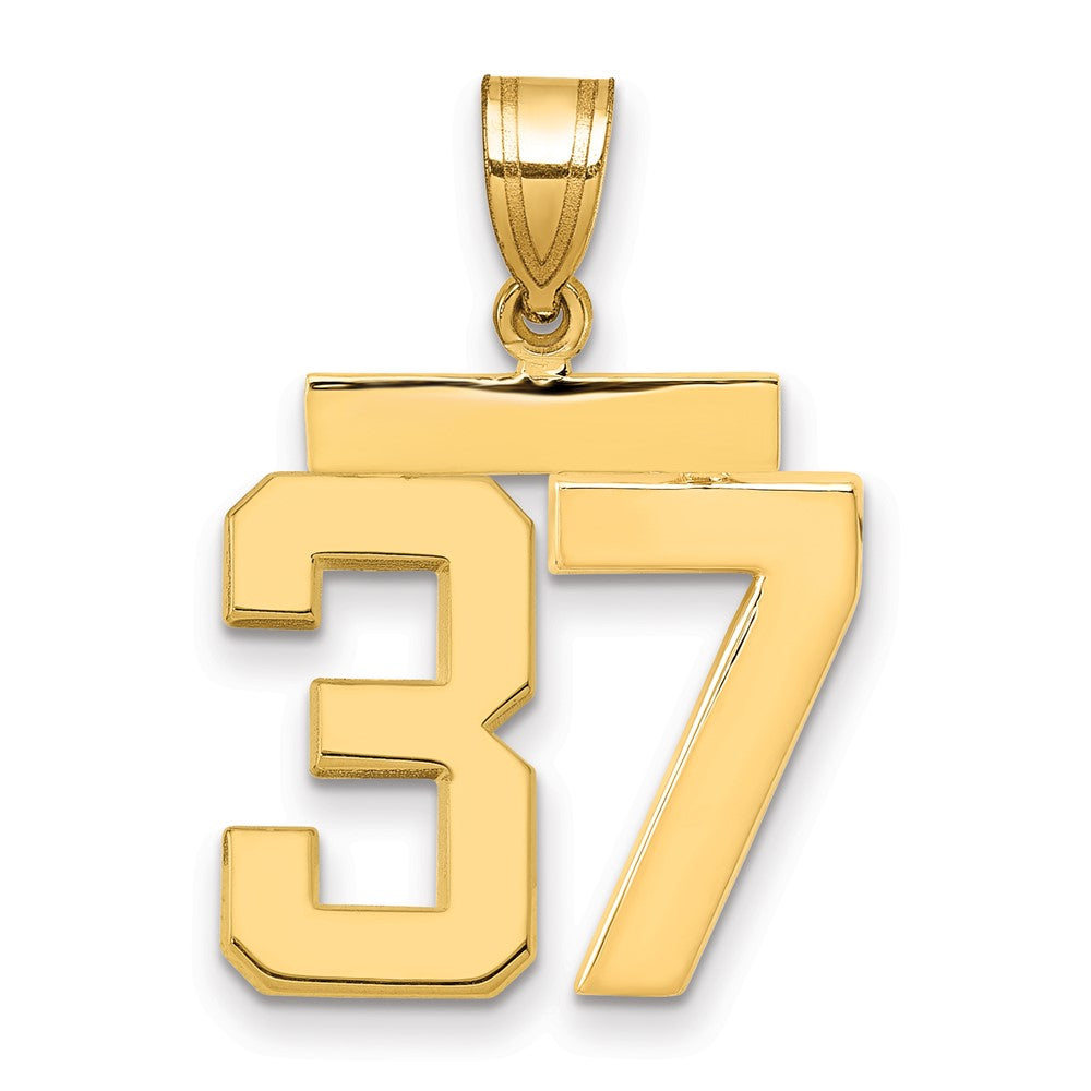 10k Medium Polished Number 37 Charm