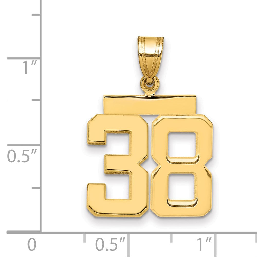 10k Medium Polished Number 38 Charm