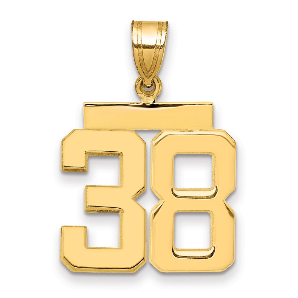 10k Medium Polished Number 38 Charm