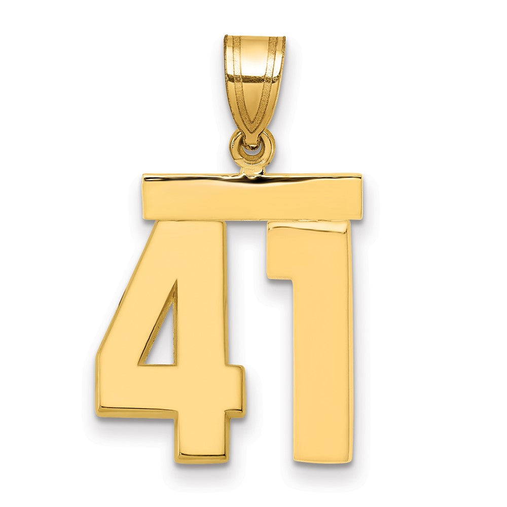 14k Medium Polished Number 41 Charm