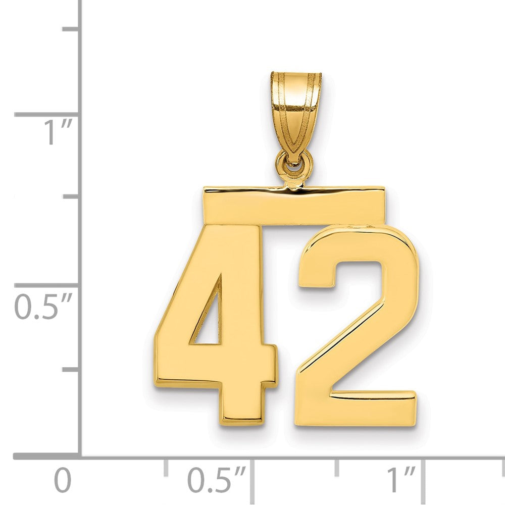 10k Medium Polished Number 42 Charm