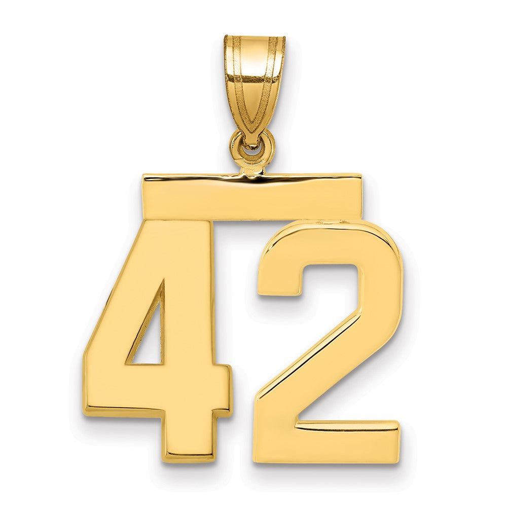 10k Medium Polished Number 42 Charm