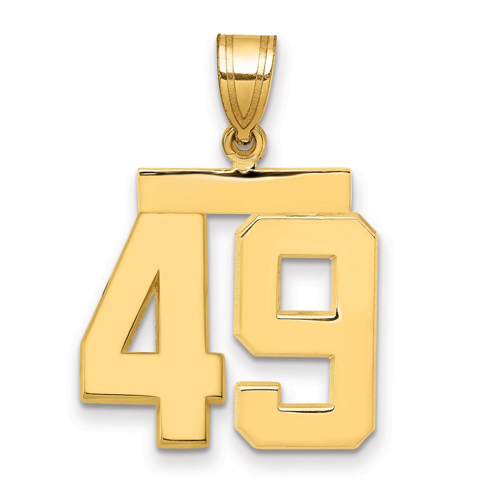 10k Medium Polished Number 49 Charm