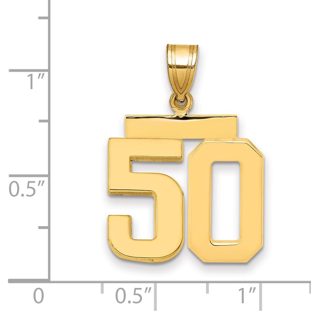 10k Medium Polished Number 50 Charm