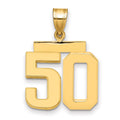 10k Medium Polished Number 50 Charm
