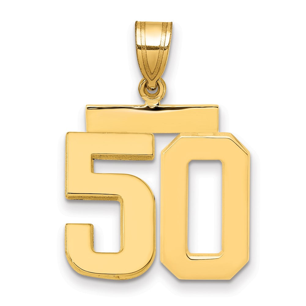 10k Medium Polished Number 50 Charm