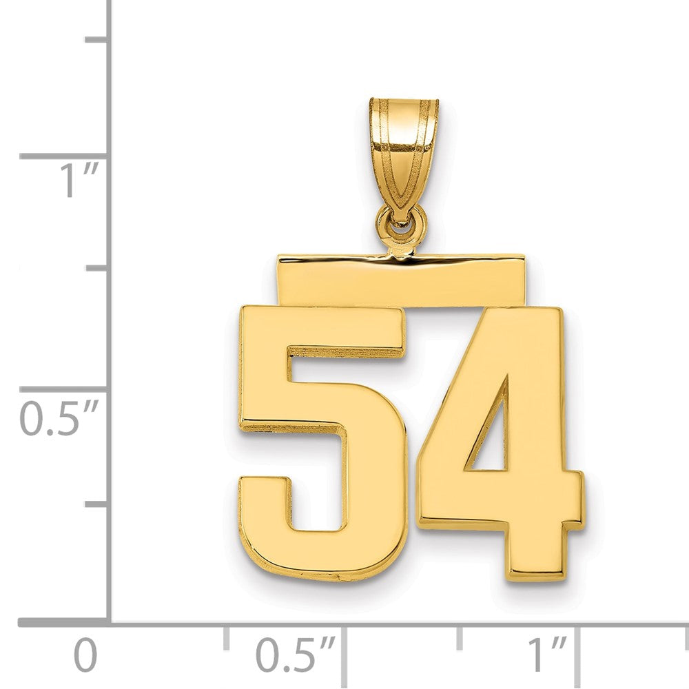 10k Medium Polished Number 54 Charm