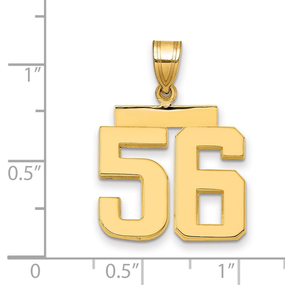 10k Medium Polished Number 56 Charm