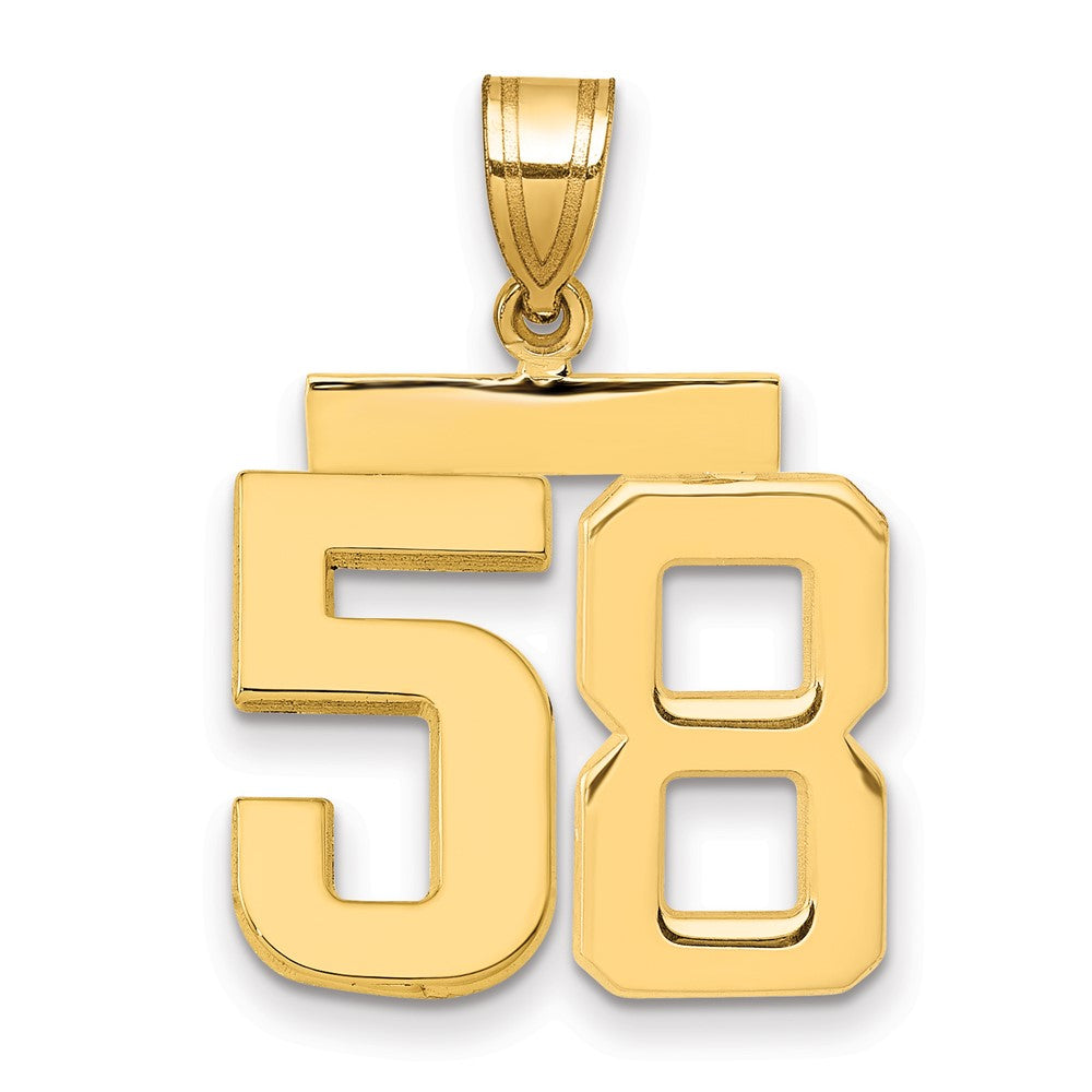 10k Medium Polished Number 58 Charm