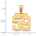 14k Medium Polished Number 59 Charm