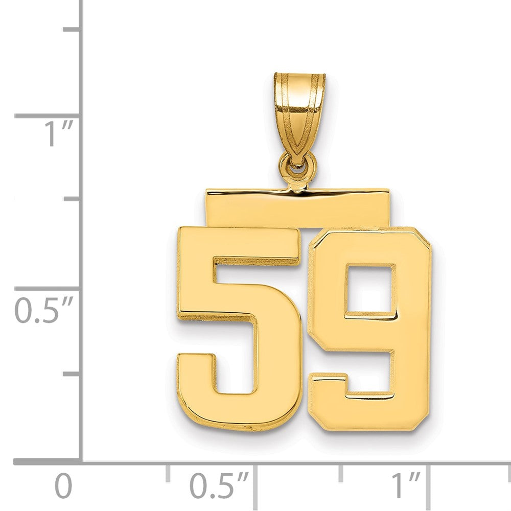 14k Medium Polished Number 59 Charm