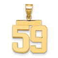 10k Medium Polished Number 59 Charm