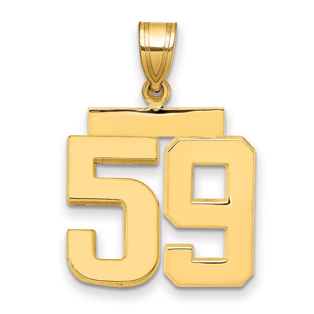 10k Medium Polished Number 59 Charm