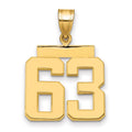 10k Medium Polished Number 63 Charm