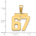 10k Medium Polished Number 67 Charm