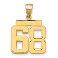 10k Medium Polished Number 68 Charm