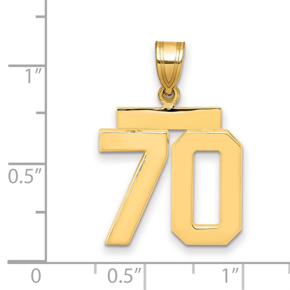 14k Medium Polished Number 70 Charm