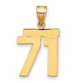 14k Medium Polished Number 71 Charm