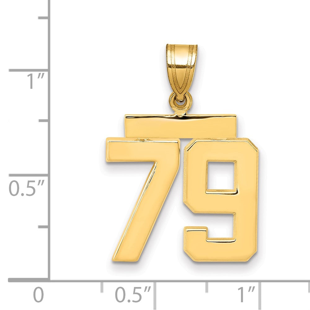 10k Medium Polished Number 79 Charm